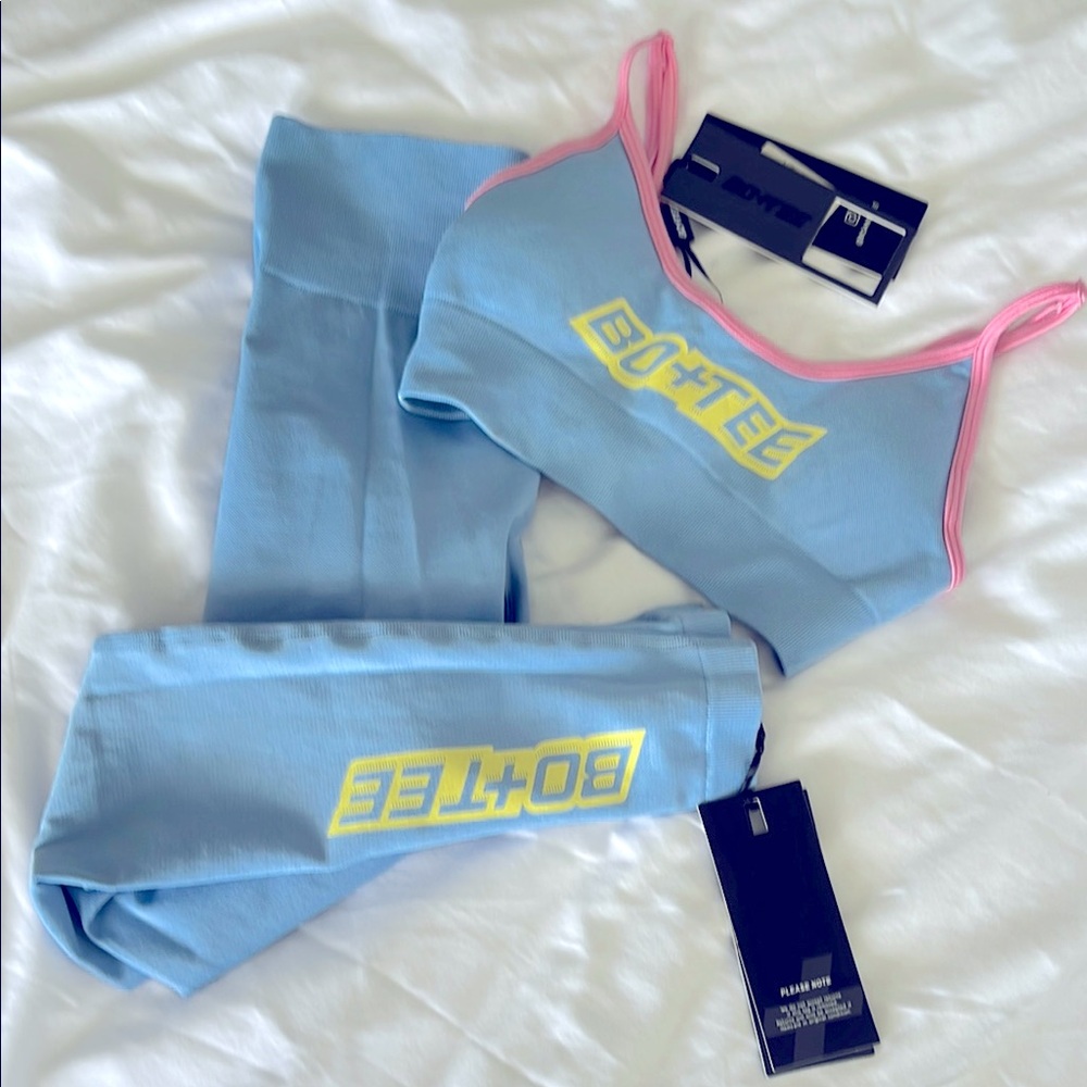 Bo+Tee Blue and Pink Activewear Set